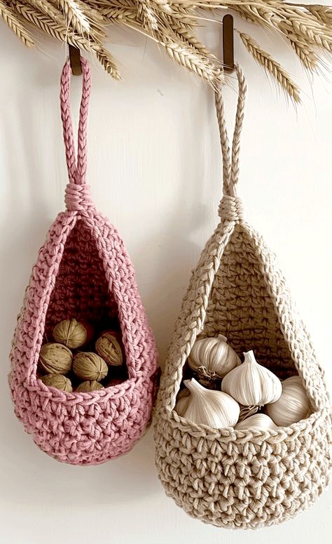 Crochet Hanging Storage Basket Pattern