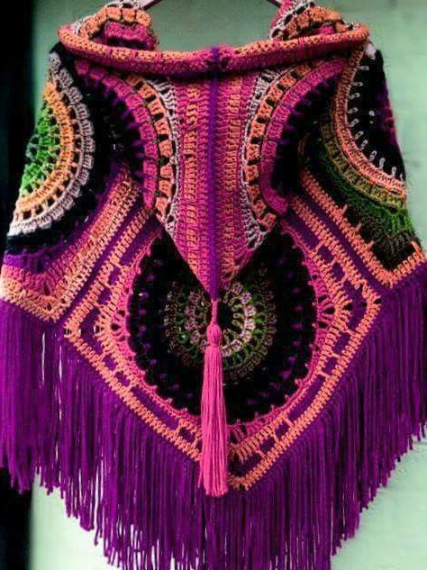 Amazing Crochet Hooded Poncho