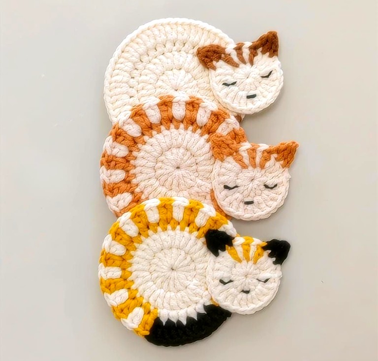 Crochet Kitten Coaster Tutorial