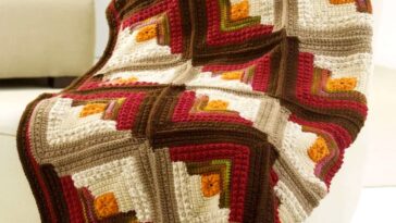 Log Cabin Comfort Throw Free Pattern